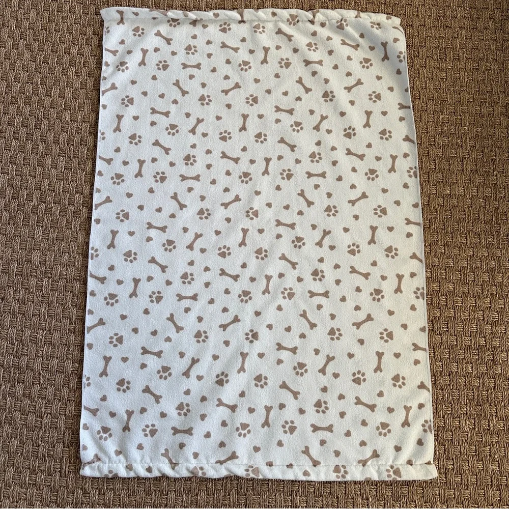 Dog Bone and Paw Print microfiber towel